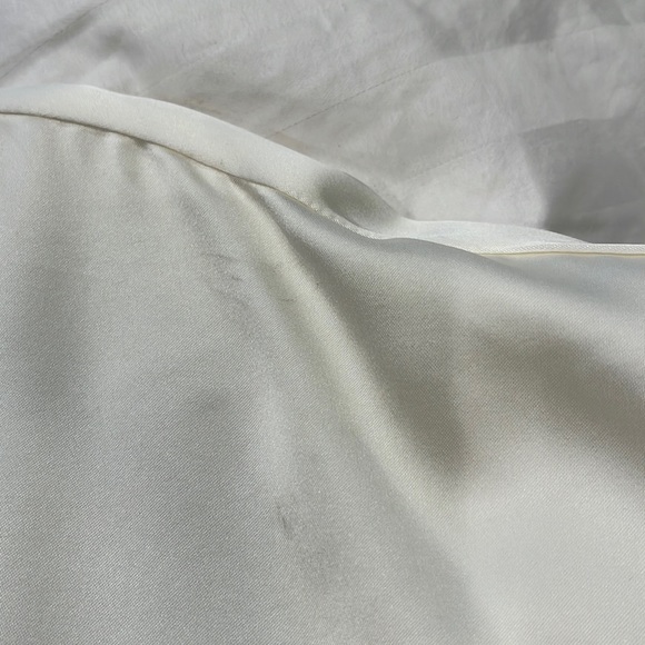 Massimo Dutti Studio tuxedo style silky oversized button up dress cream/black M - Picture 13 of 14